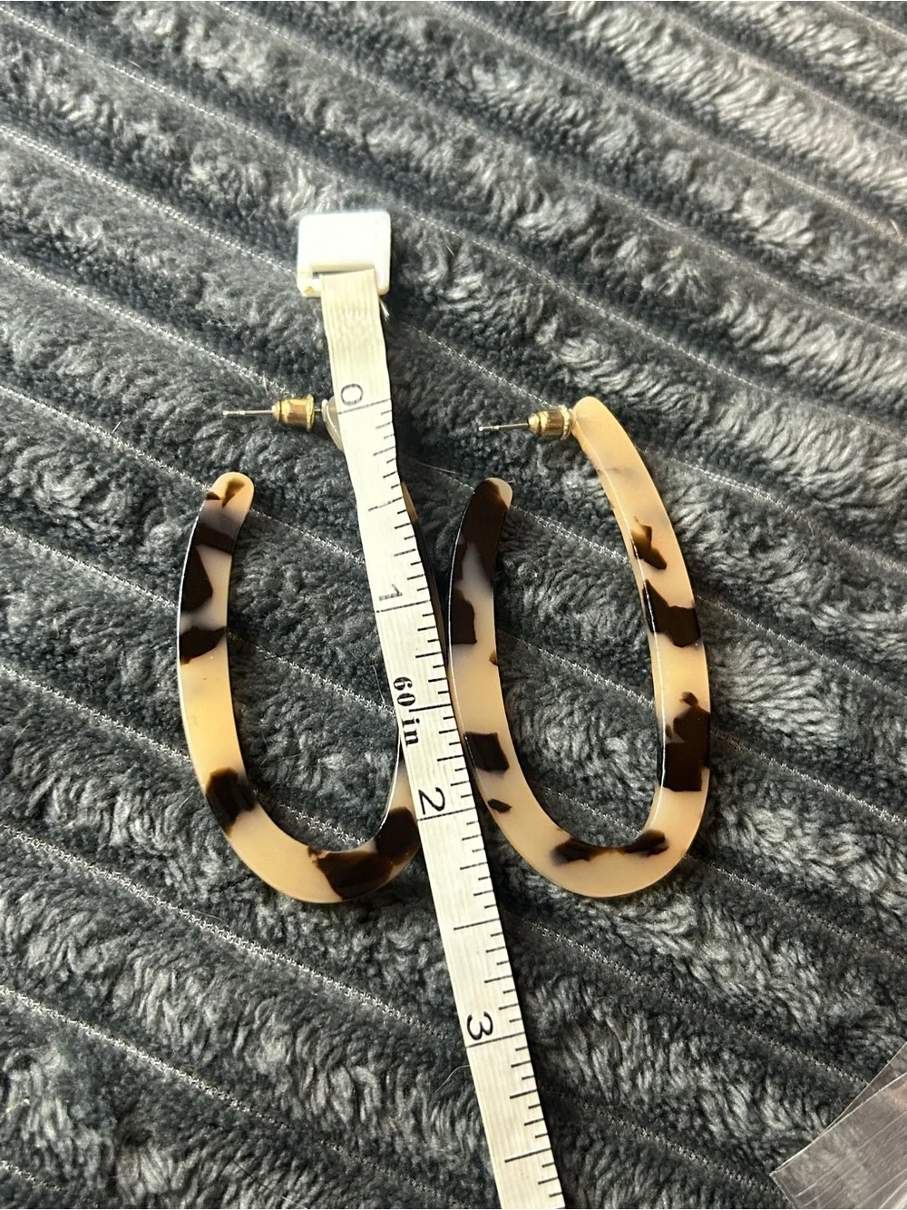 Set of 2 Tortoiseshell Acrylic Hoop Earrings
